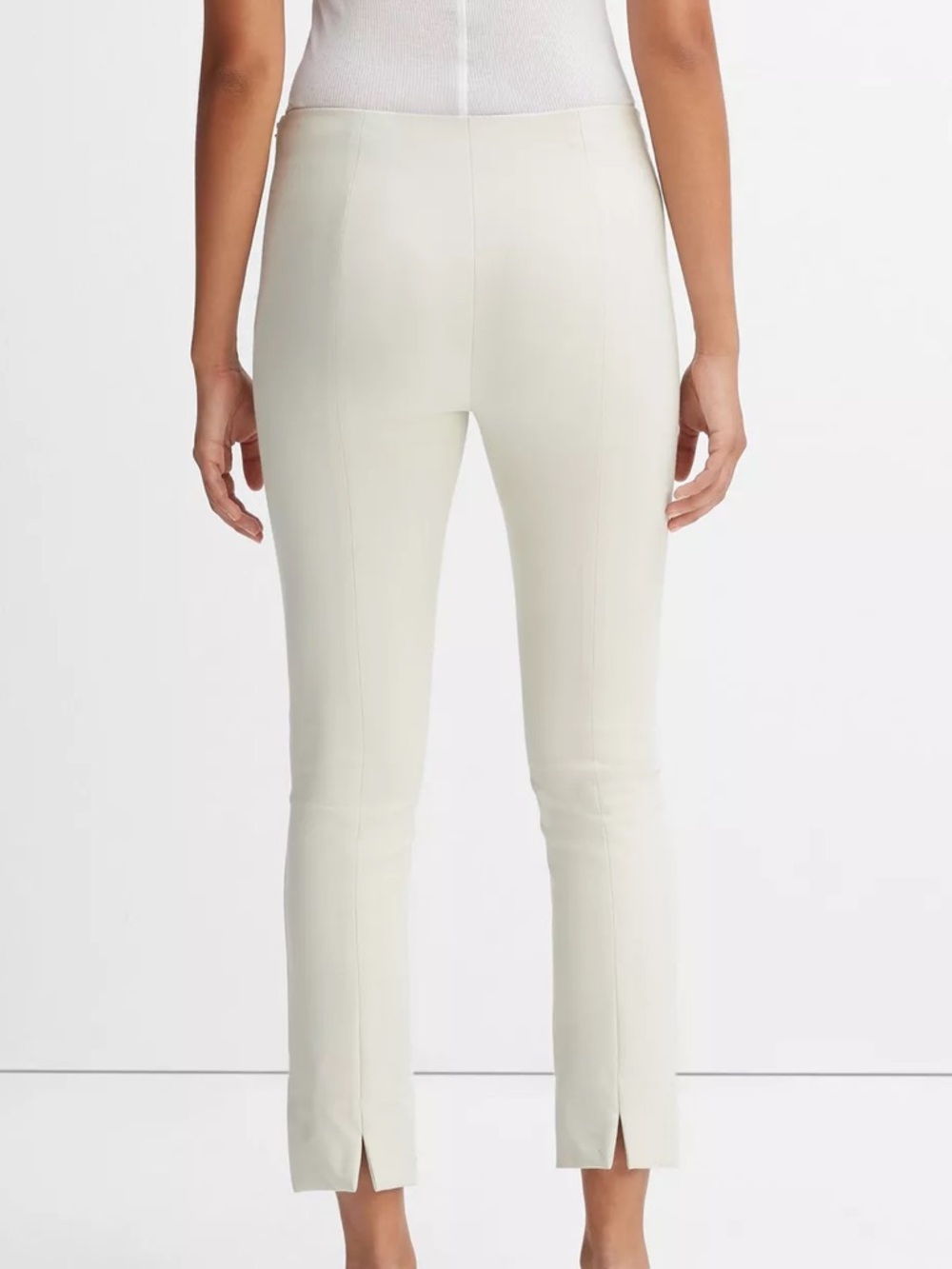 Vince Women S Gesso Slim Bobbi High-Rise Stitch-Seam Ponte Ankle Legging Pant - Picture 3 of 13